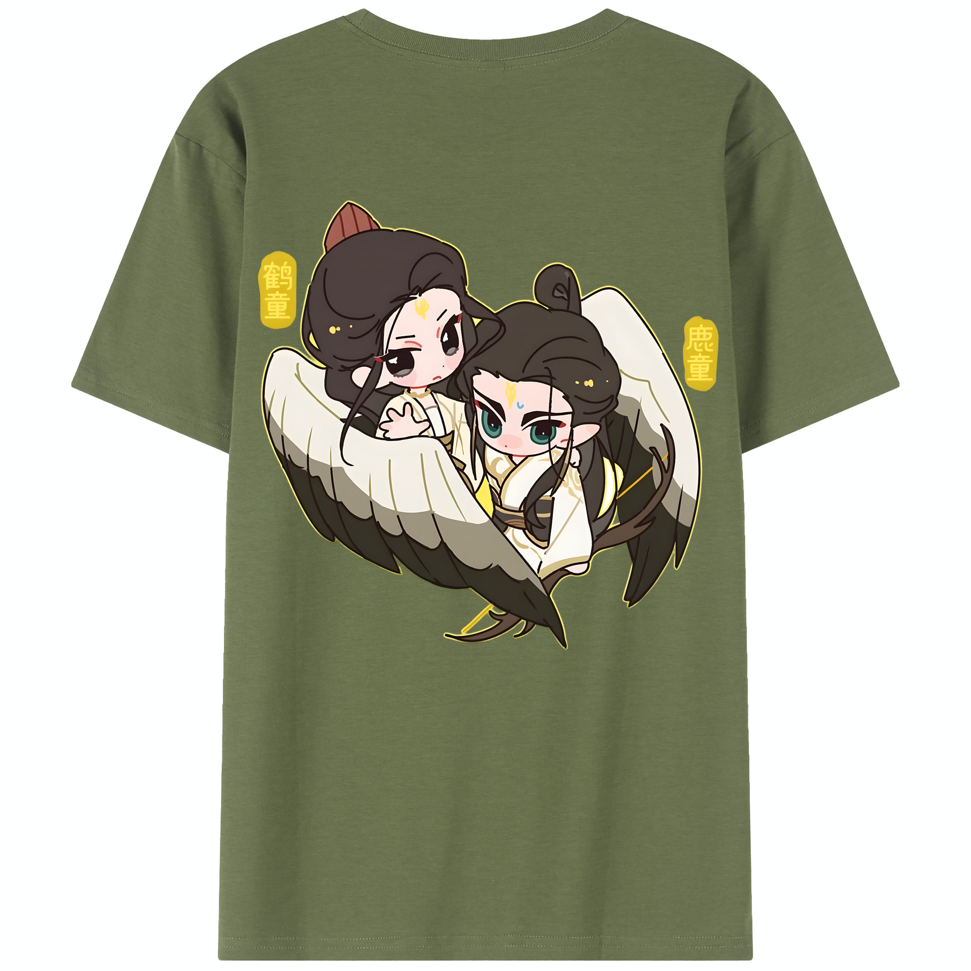（画像用） Ne Zha 2 ナタ 魔童の大暴れ 綿100％半袖Tシャツ（背面プリント）